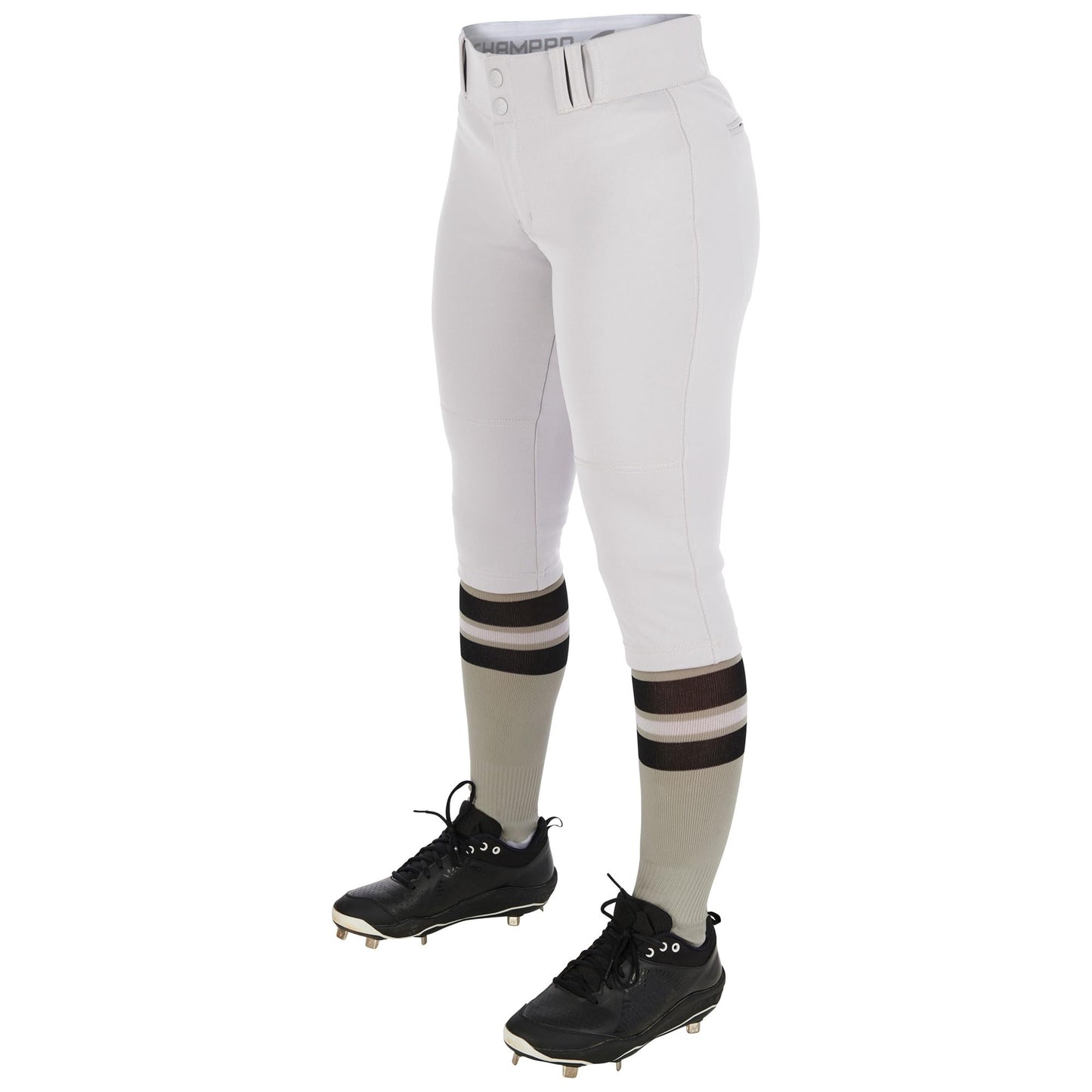 CHAMPRO Women's Standard Knicker Style Low-Rise Softball Pants, White, Small