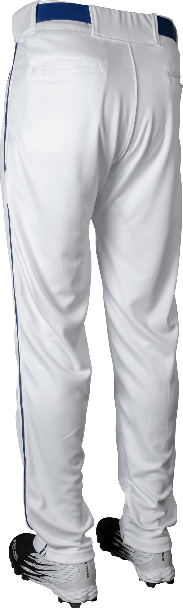 Rawlings | LAUNCH SERIES Full Length Baseball Pants | Adult Small | White/Navy