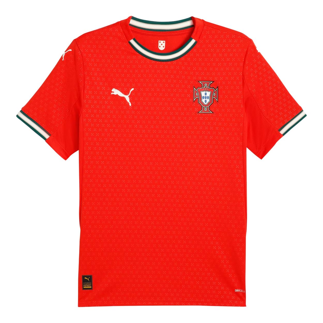 PUMA Men's Soccer 2025 Portugal Home & Away Jersey - RE:Fibre Technology, Comfortable Fit, Official Badge (US, Alpha, Large, Regular, Regular, Home - Red)