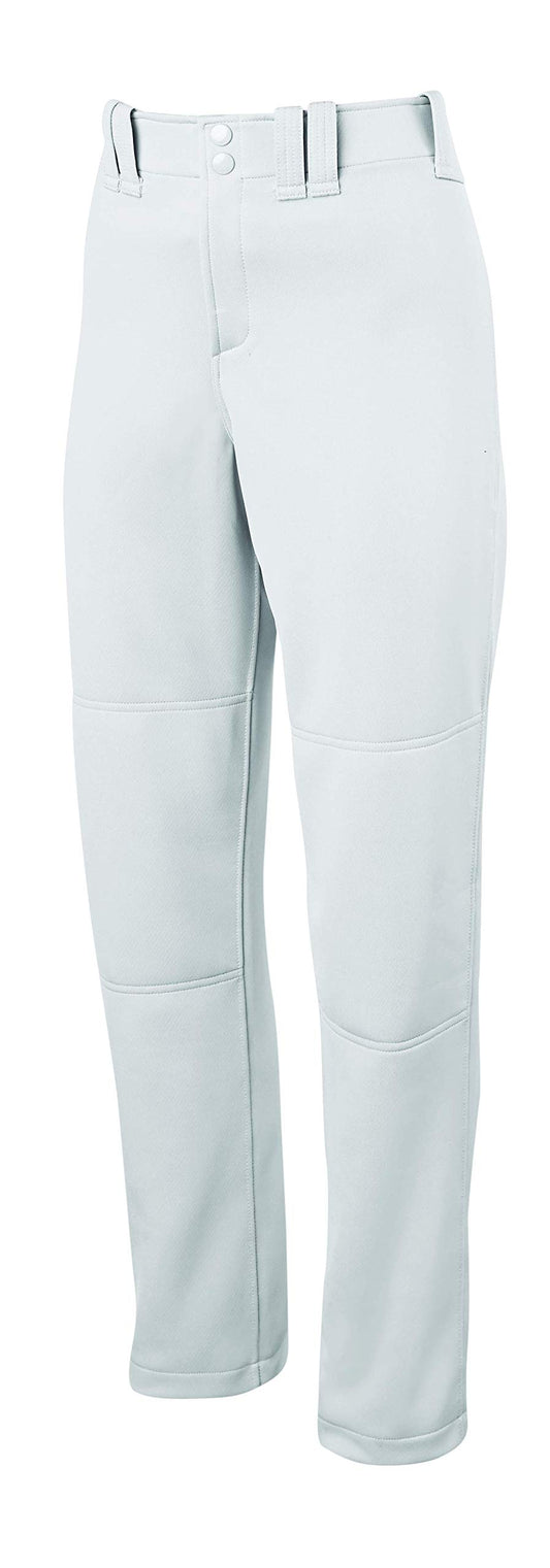 Mizuno Adult Women's Full Length Fastpitch Softball Pants With Hemmed Open Bottom, White, Small