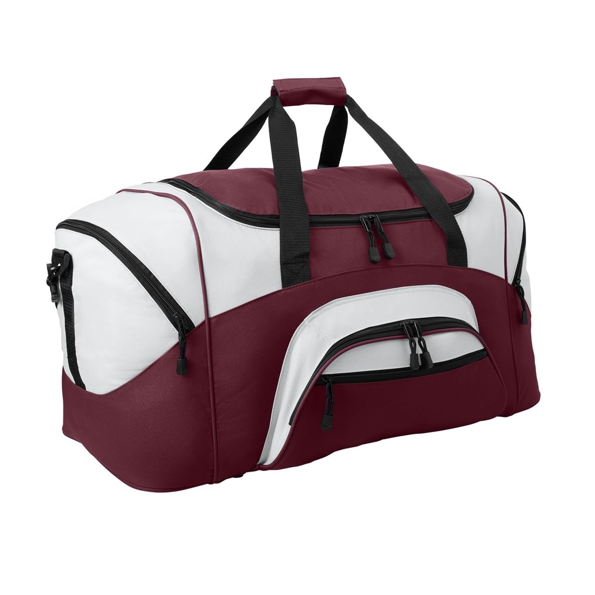 Personalized Large Duffel Bag, Football, Soccer, Basketball, Baseball Duffle Bag, Athlete Gift, Sport Bag, Embroidered Name, Maroon/Grey