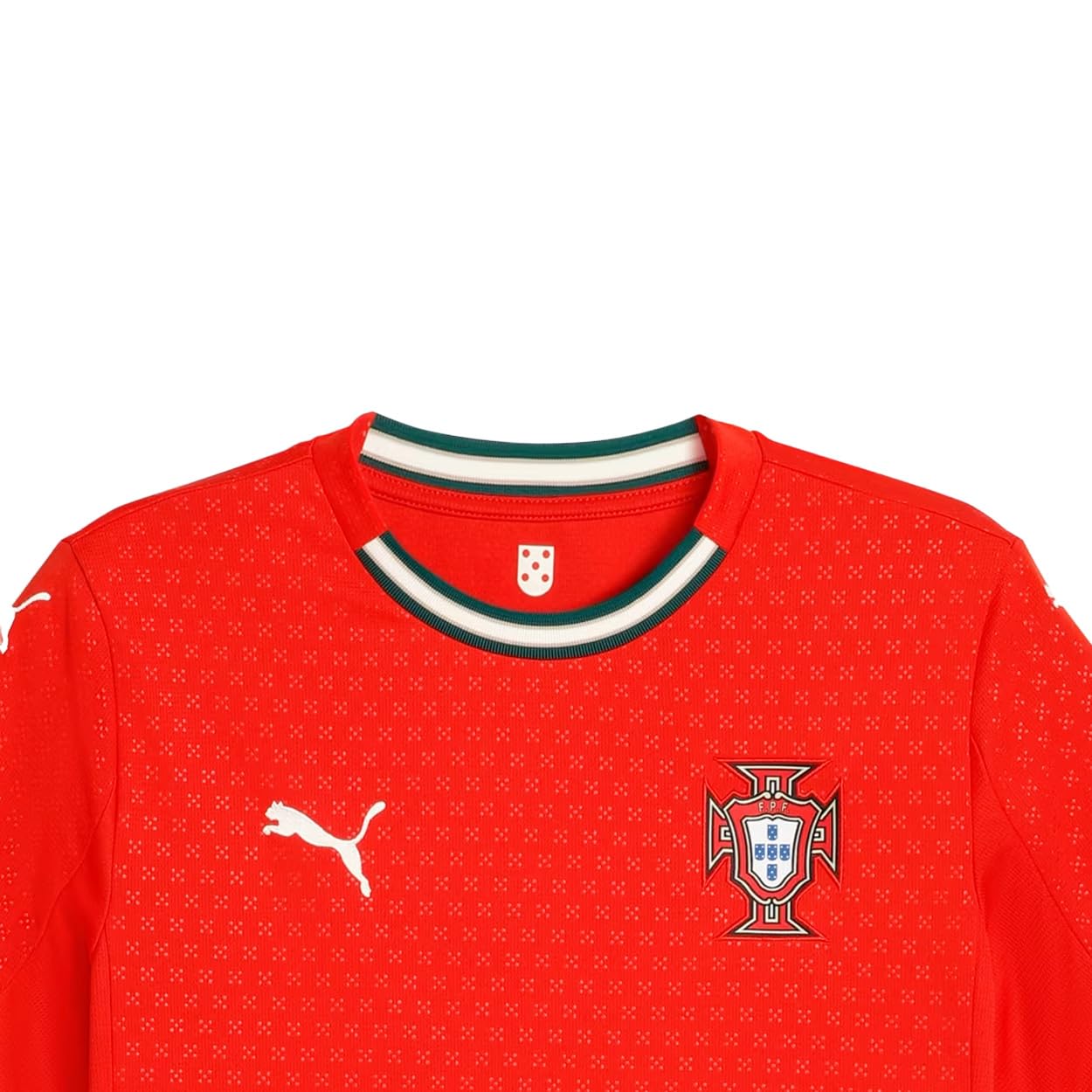 PUMA Men's Soccer 2025 Portugal Home & Away Jersey - RE:Fibre Technology, Comfortable Fit, Official Badge (US, Alpha, Large, Regular, Regular, Home - Red)