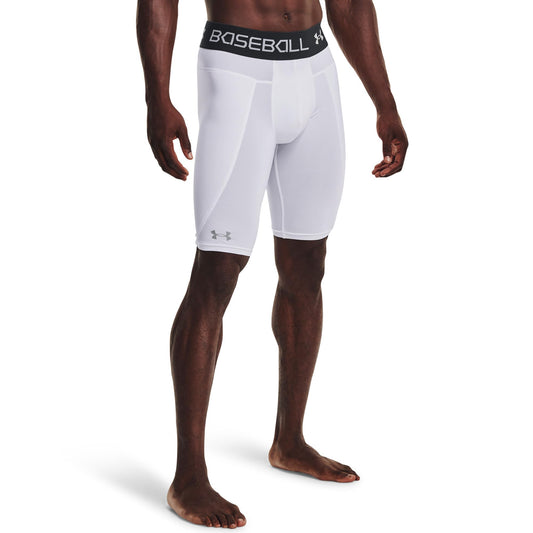 Under Armour Men's Utility Sliding Shorts 21, White (100)/Mod Gray, Large