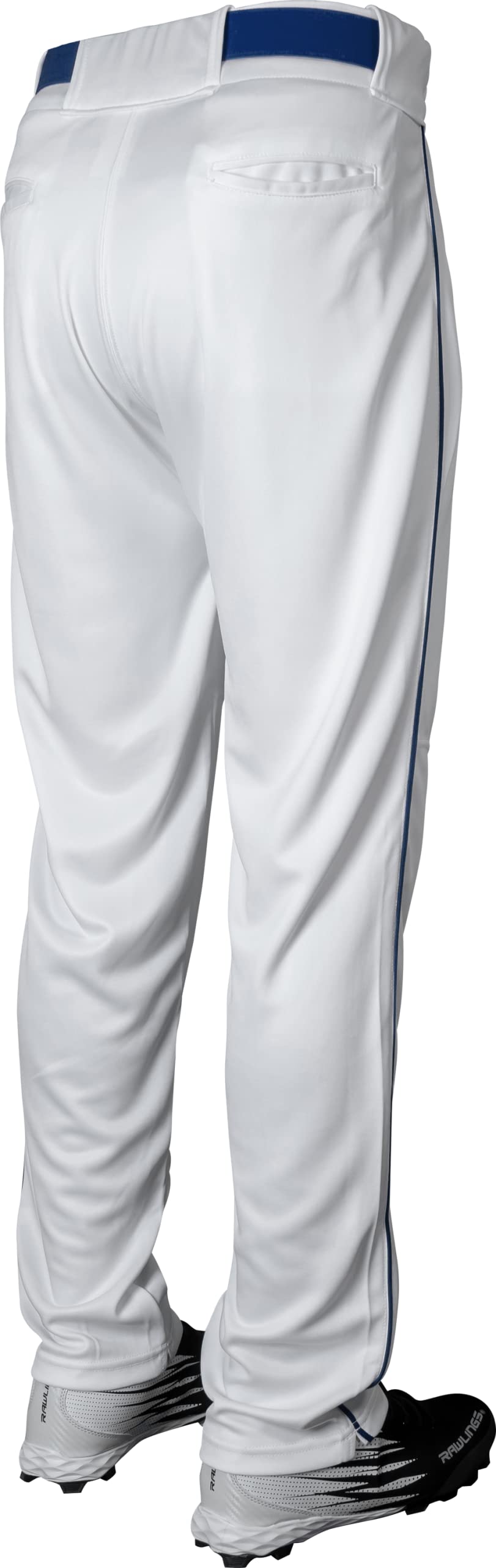 Rawlings | LAUNCH SERIES Full Length Baseball Pants | Adult Small | White/Navy
