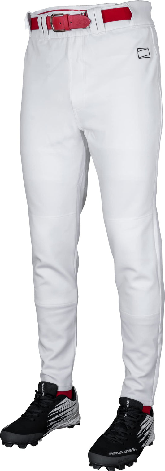 Rawlings Men's Standard PRO 150 Series Baseball Pants | Jogger Fit | Adult Sizes | Solid | Multiple Colors, White, Small