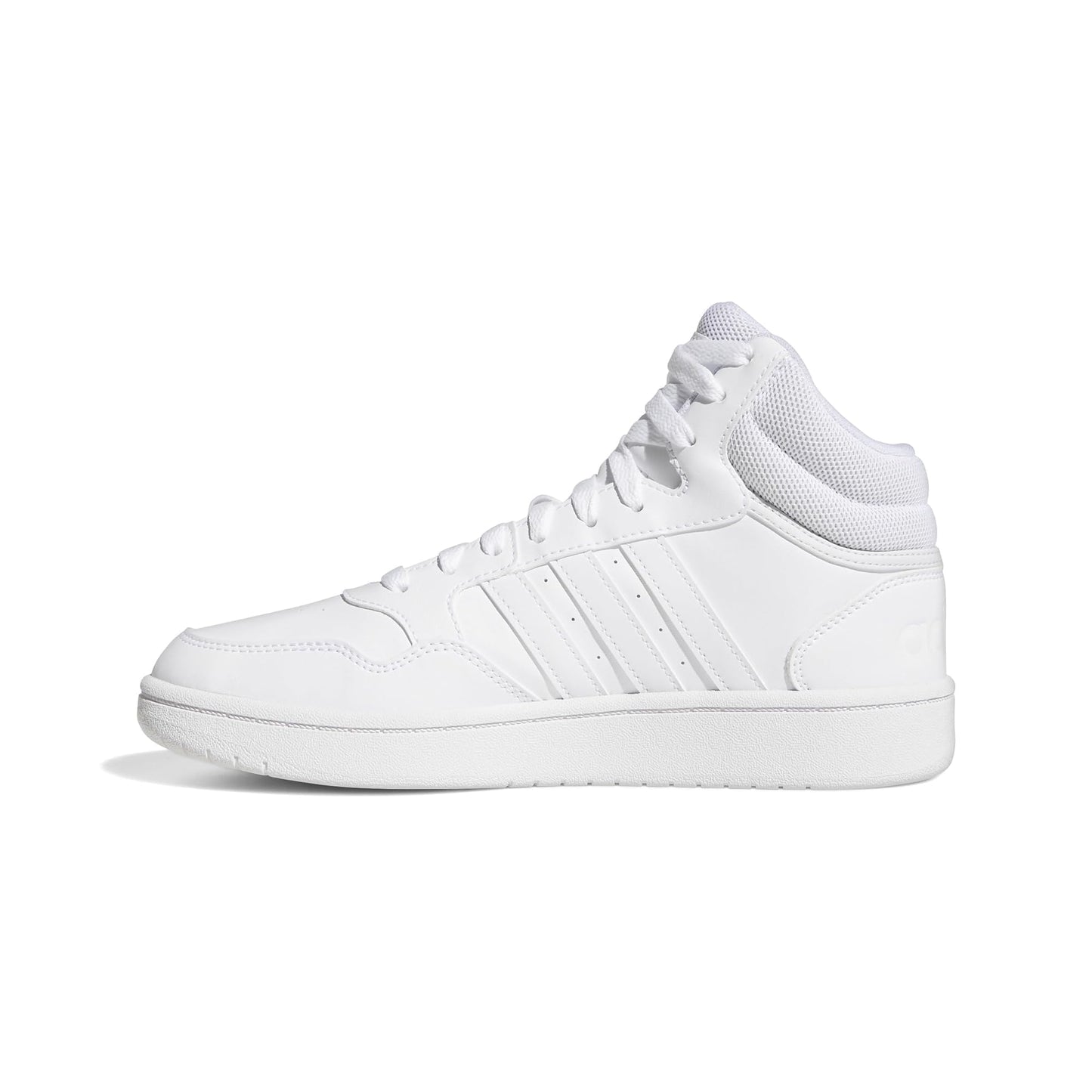 adidas Women's Hoops 3.0 Mid Top Basketball Shoe, White/White/Dash Grey, 7