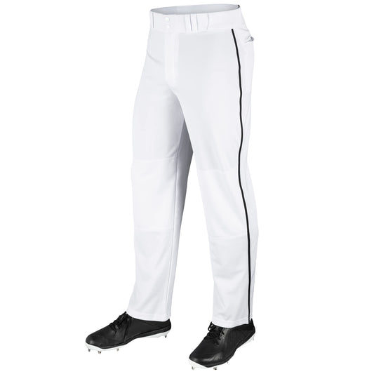 CHAMPRO mens Straight Open Bottom Baseball Pants, White, Black, Medium US