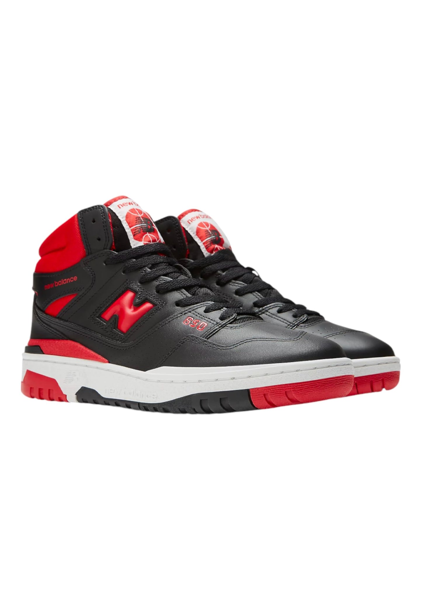 New Balance Mens 650 Lace Up Basketball Sneakers Black/Red/White