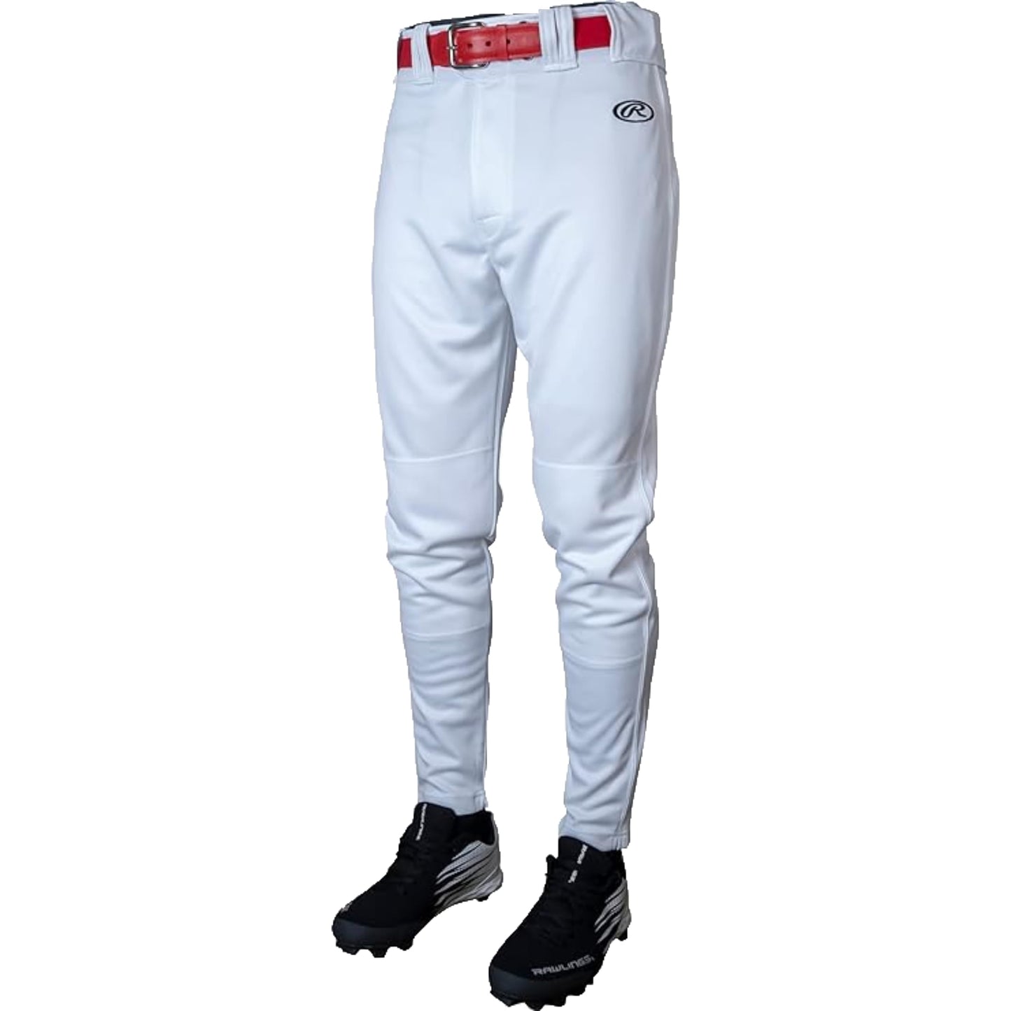 Rawlings Mens, Launch Series Baseball Jogger Fit Adult Sizes Solid & Piped Options Pants, White, Solid, Medium US