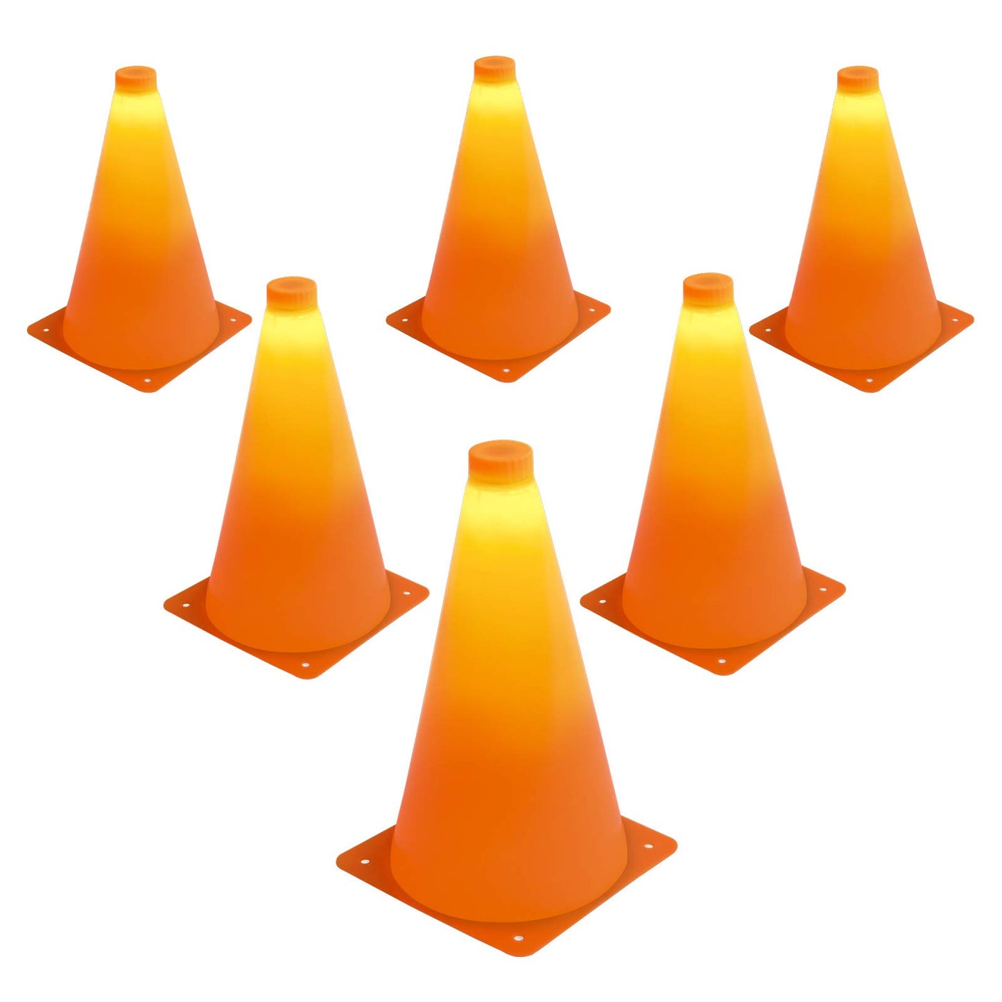 GoSports LED Light Up Sports Cones (6 Pack), 9 Inch