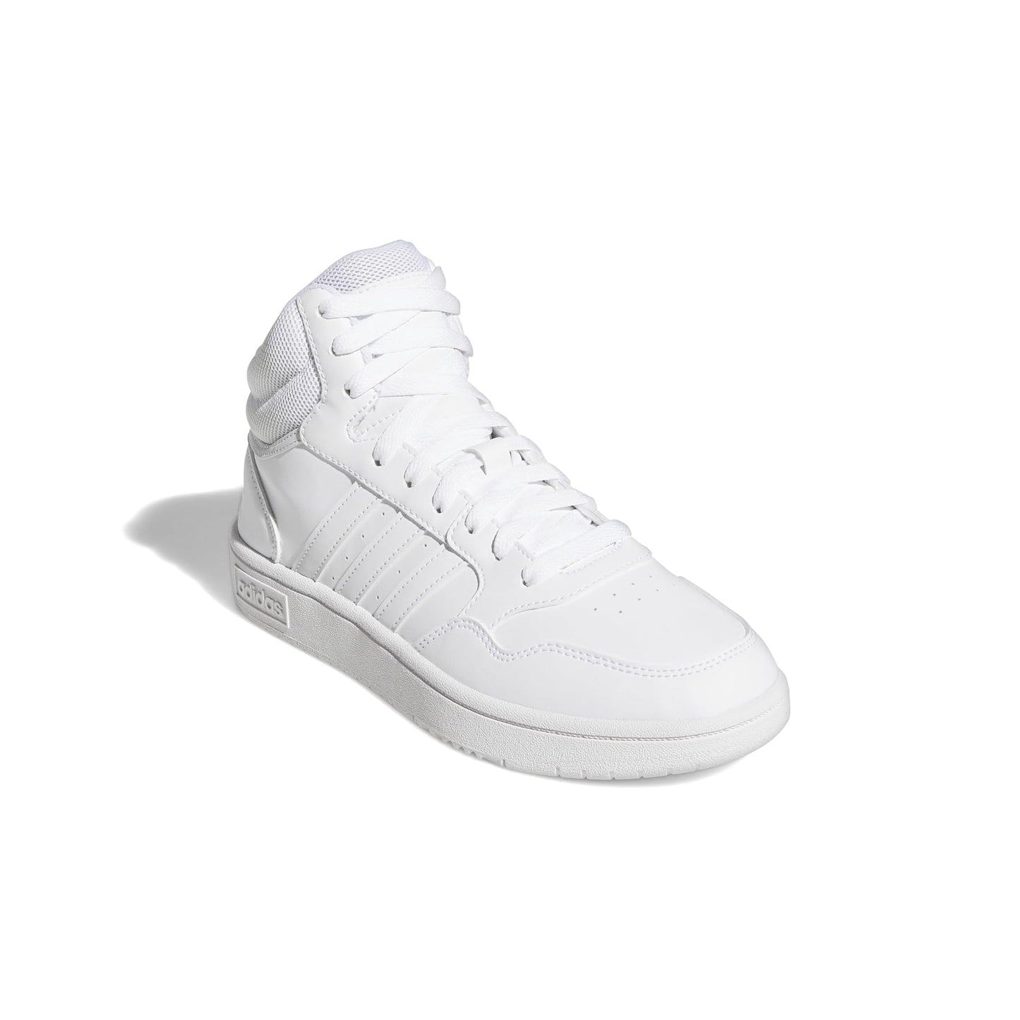 adidas Women's Hoops 3.0 Mid Top Basketball Shoe, White/White/Dash Grey, 7