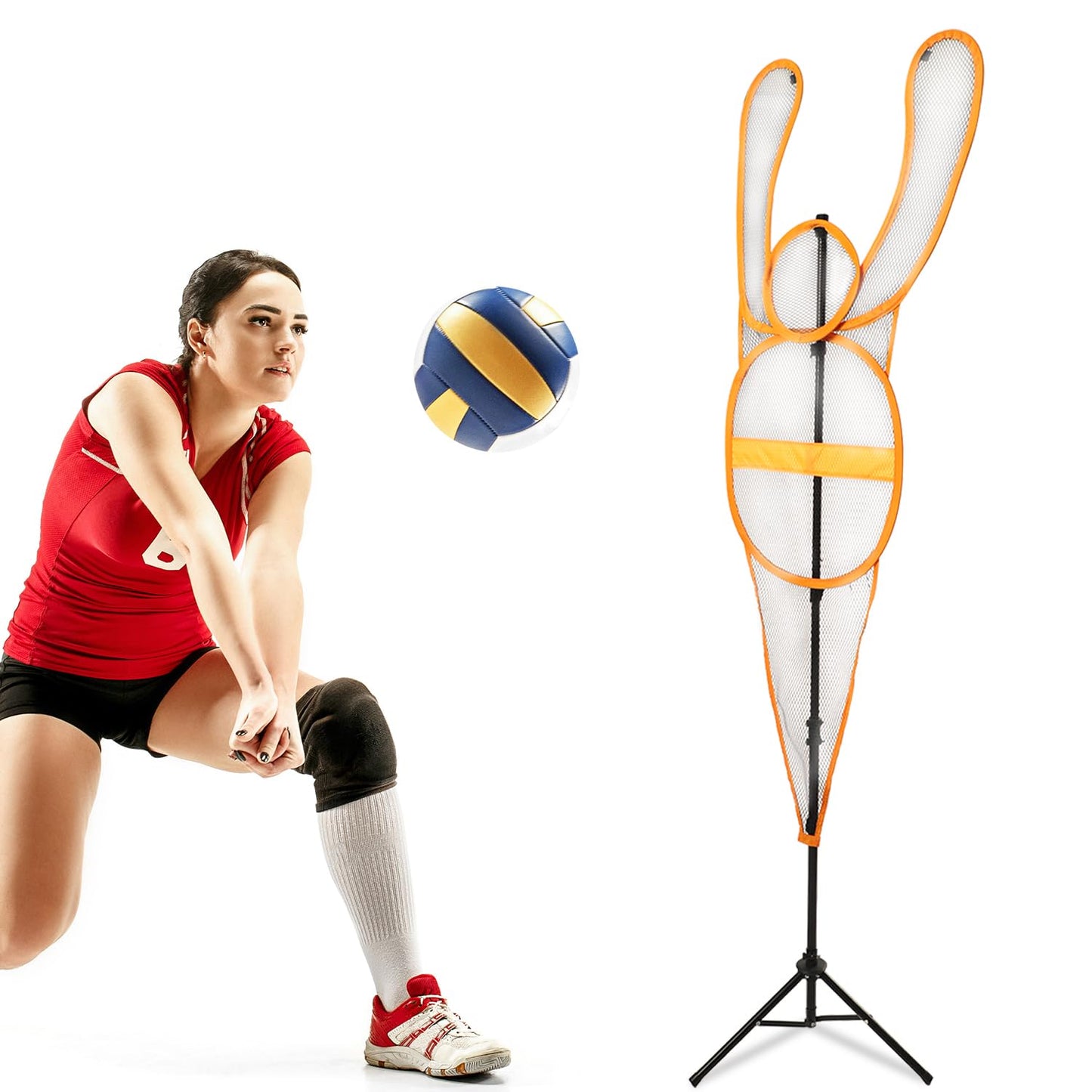 MR Dummy Defender, Height Adjustable Training Mannequin, Portable Defender Practice Dummy, Hands-Up Defensive Mannequin, Sparring Partner for Basketball, Volleyball, Soccer and Football