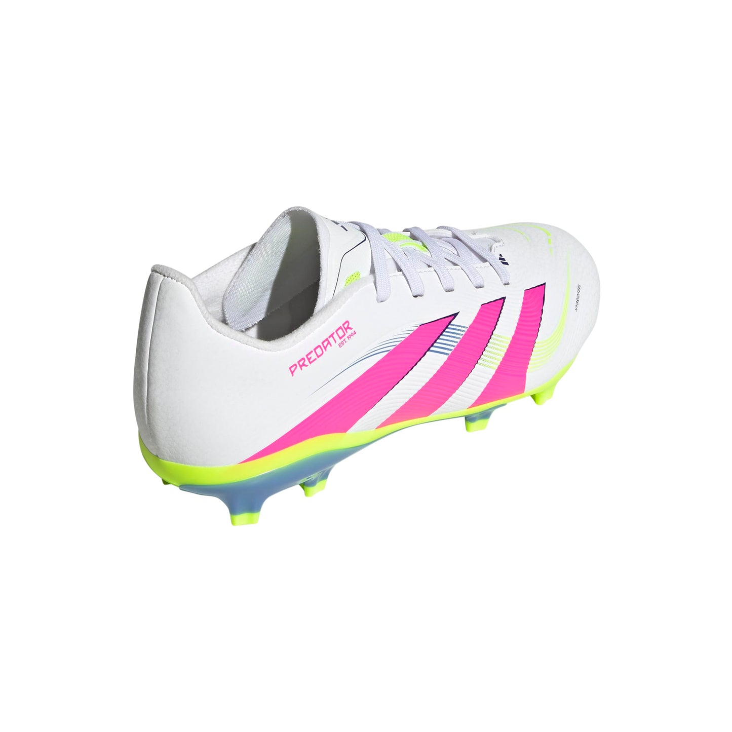 adidas League Predator Firm Multi Ground Soccer Cleats (Little Big Kid) Sneaker, White/Lucid Pink/Lucid Lemon, 13 US Unisex