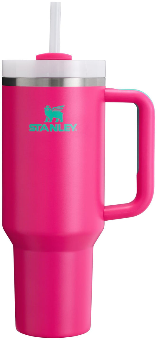 Stanley Quencher H2.0 Tumbler with Handle and Straw 40 oz | Flowstate 3-Position Lid | Cup Holder Compatible for Travel | Insulated Stainless Steel Cup | BPA-Free | Passion Pink