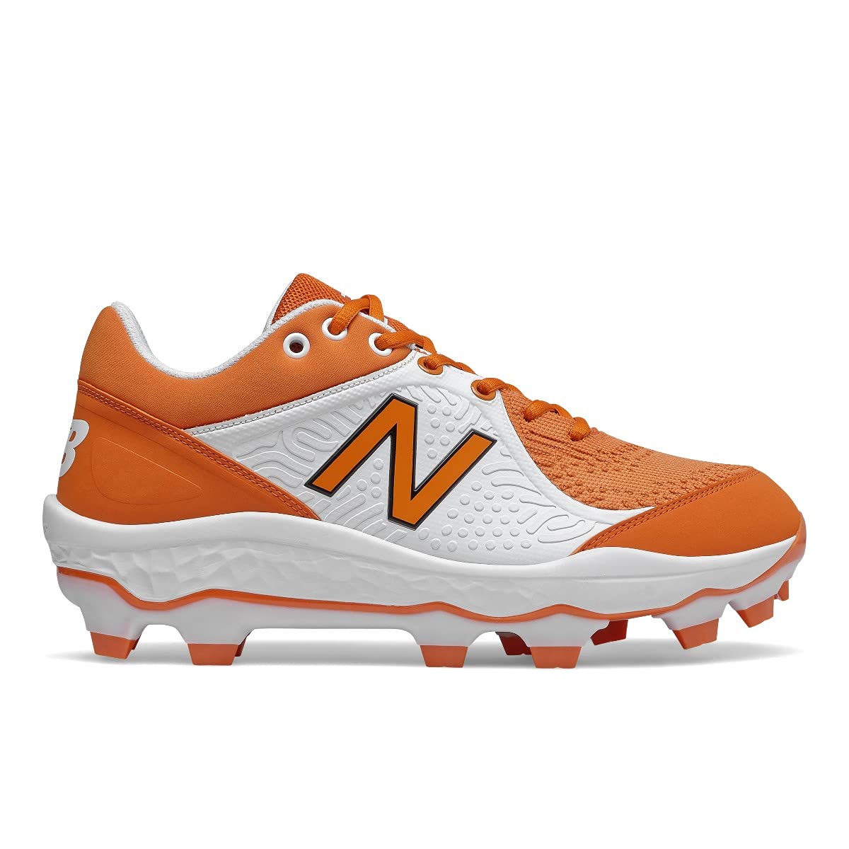 New Balance Men's Fresh Foam 3000 V5 Molded Baseball Shoe, Texas Orange/White, 15
