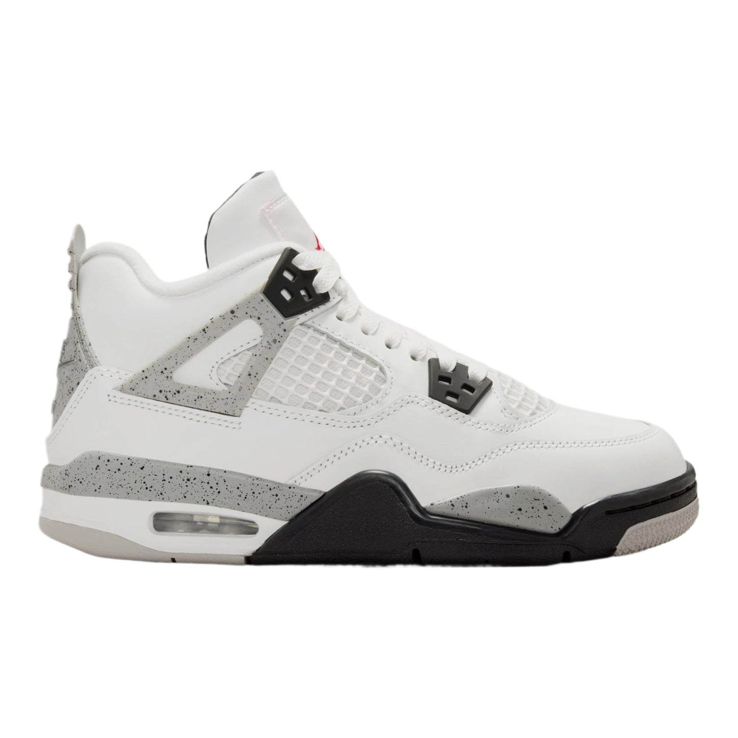 Air Jordan 4 Retro White Cement Grade School Lifestyle Shoes (Black/Grey/Red/White) Size 4
