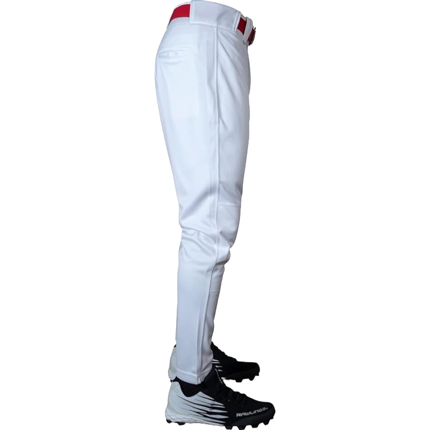 Rawlings Mens, Launch Series Baseball Jogger Fit Adult Sizes Solid & Piped Options Pants, White, Solid, Medium US