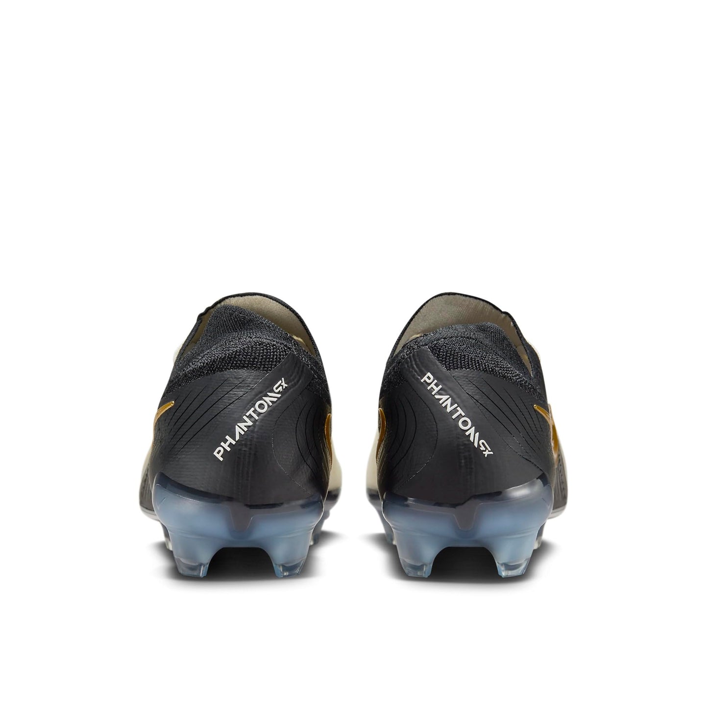 Nike Phantom GX 2 Elite FG Low-Top Soccer Cleats (FJ2559-100, WHITE/BLACK-MTLC GOLD COIN) Size 4.5