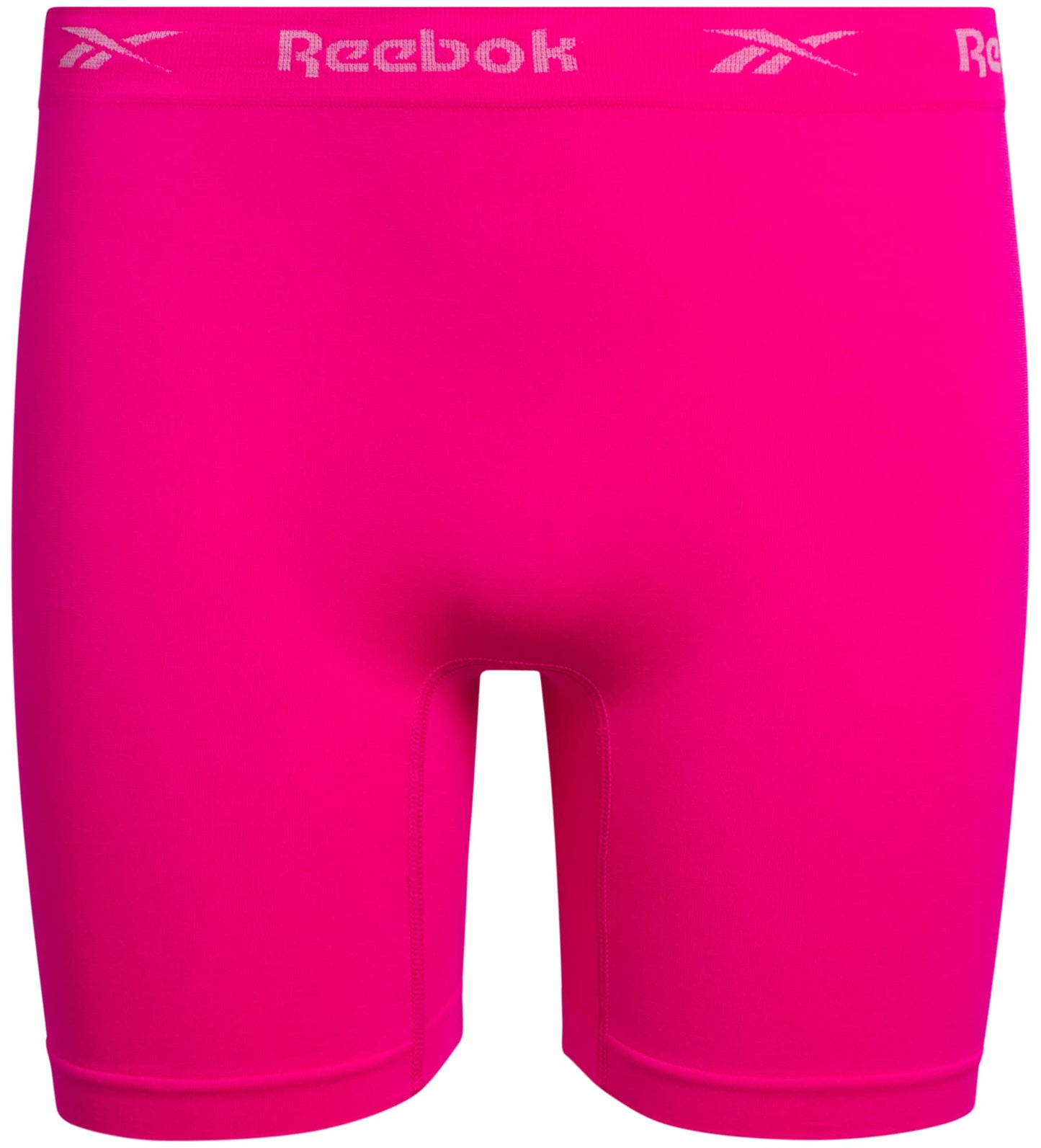 Reebok Girls' Boyshorts Underwear - 4 Pack Soft Seamless Long Leg Boy Shorts - Playground Shorts for Girls (6-16), Size 8-10, Black/Aqua/Hot Pink/Multi Stripes