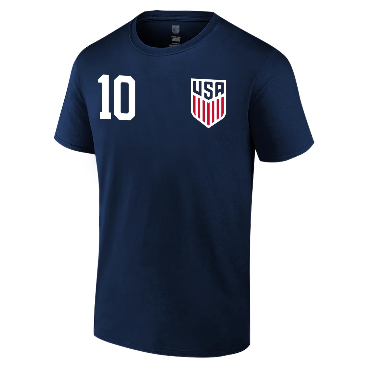 Icon Sports Offical Licensed U.S. Soccer Federation USMNT Player Name and Number T-Shirt | Christian Pulisic, Navy, Large