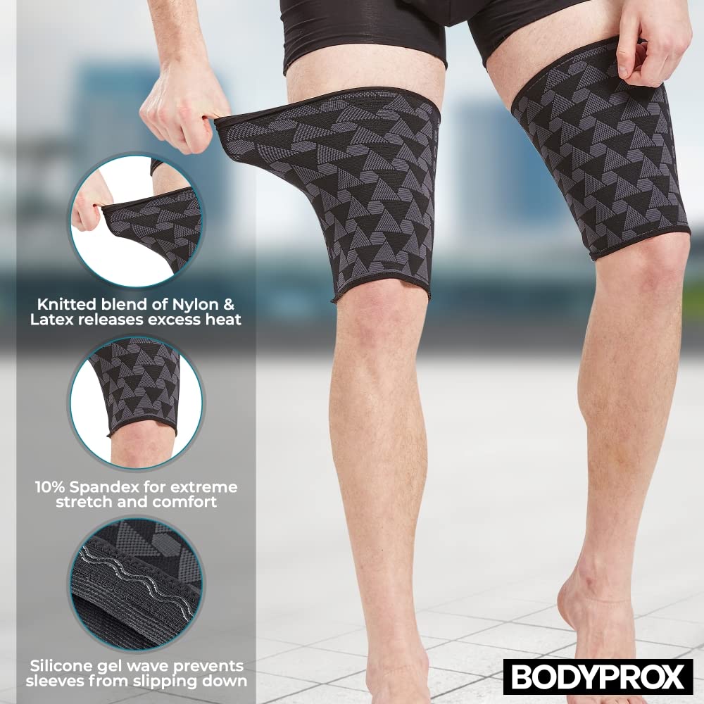 Thigh Compression Sleeve (1 Pair), Hamstring Compression Sleeve for Men and Women (Large)