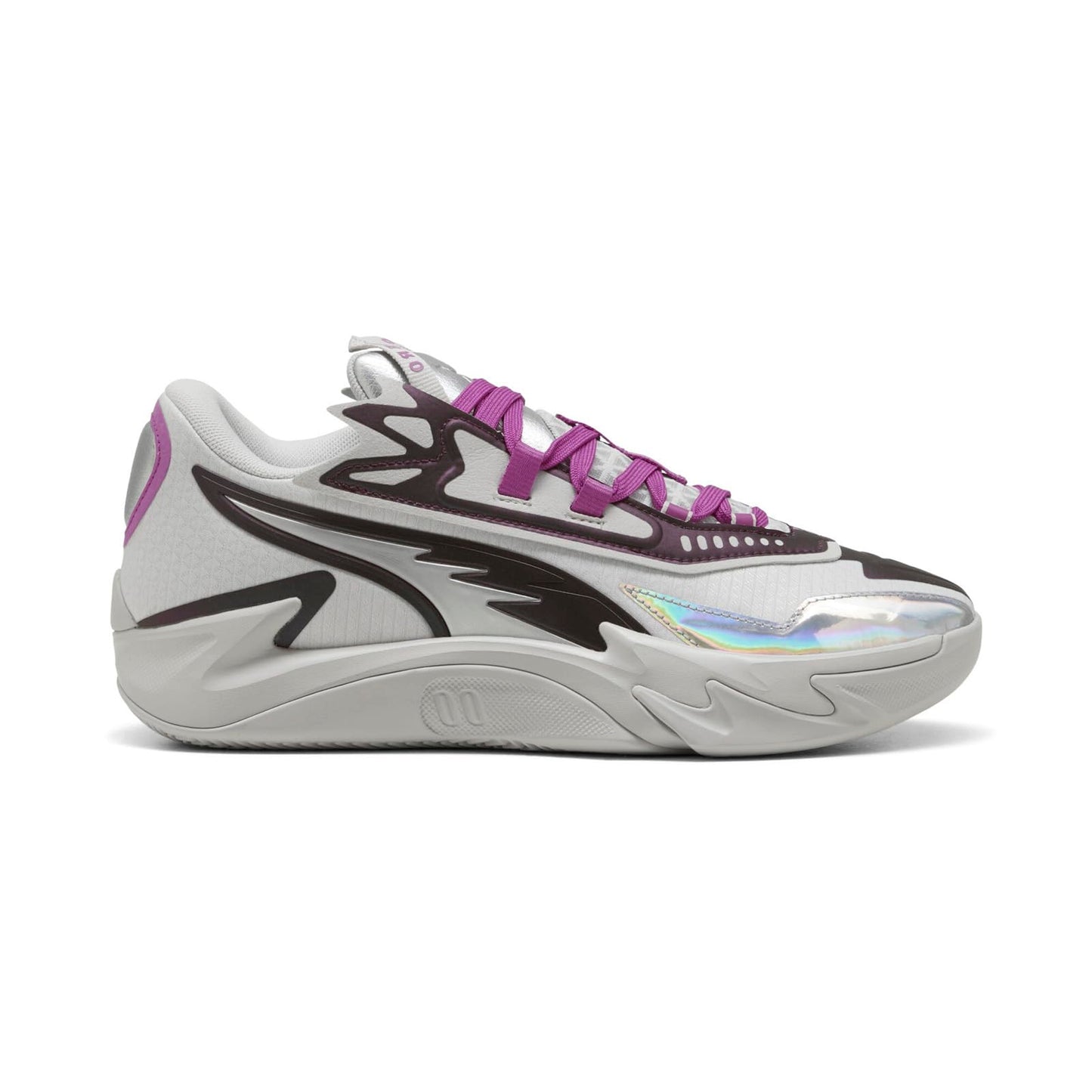PUMA Men's Scoot Zeros II Basketball Shoes Sneaker, Feather Gray/Wild Berry, 10.5