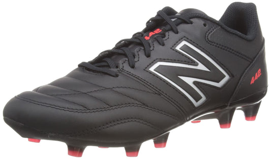 New Balance Men's 442 Team Fg V2 Soccer Shoe, Black/White/Red, 8.5 Wide