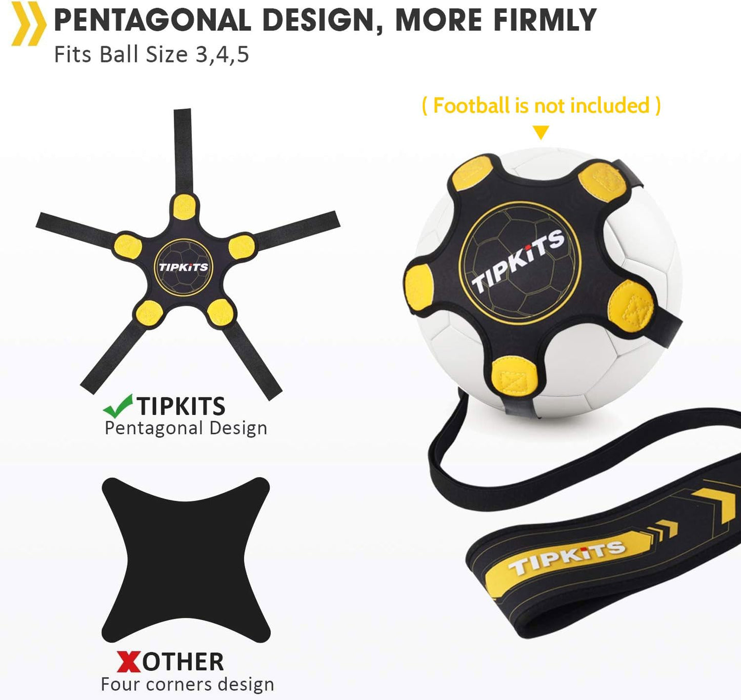 TIPKITS Soccer Training Equipment for Kids Adults, Solo Soccer Trainer Belt, with Upgraded Leather Fixation
