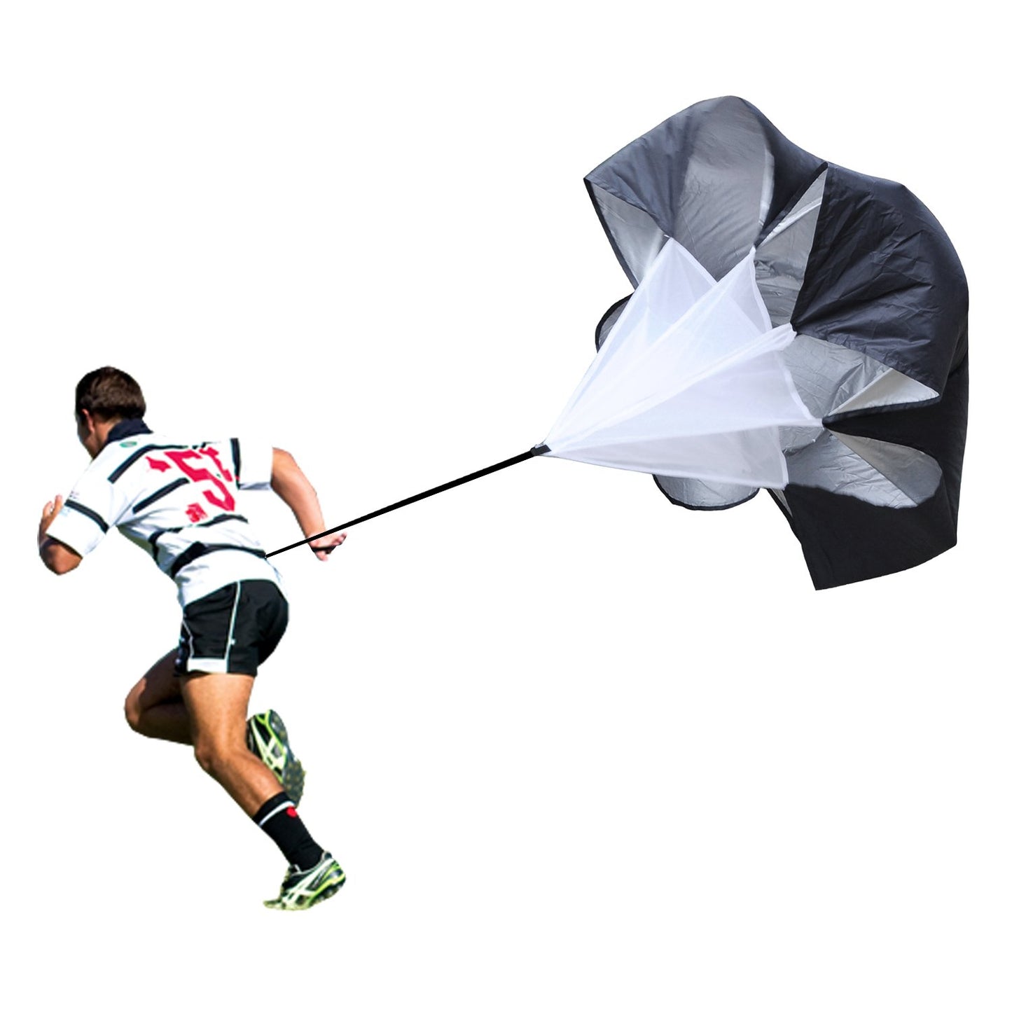 GSi 56" Chute Running Parachute Resistance Trainer for Kids Adults improving Power Speed Sprint Fitness Agility Stamina for Basketball Soccer Rugby Accessories American Football Training Equipment