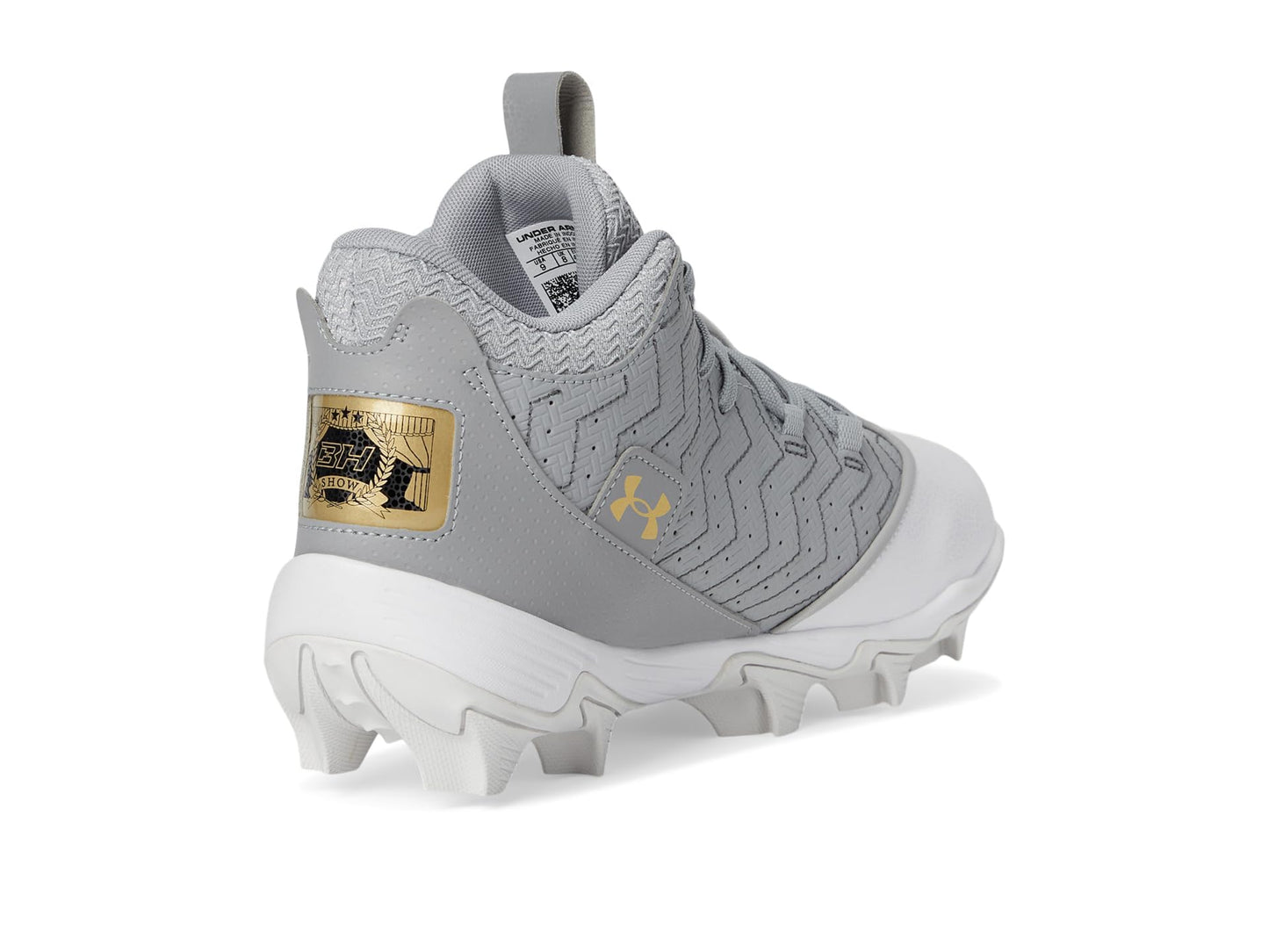 Under Armour Men's Harper 9 RM, (102) Baseball Gray/Baseball Gray/Metallic Gold, 9, US