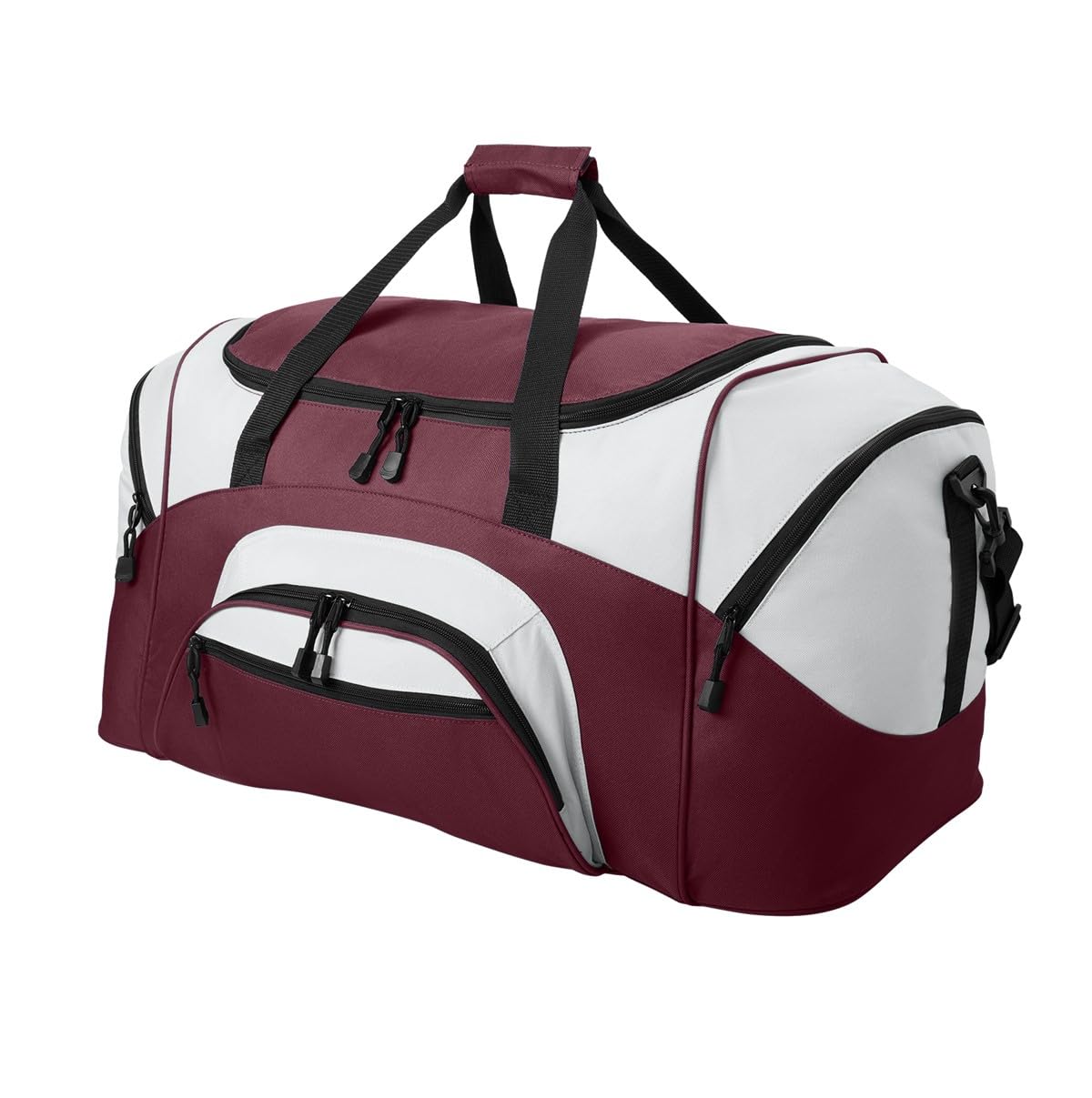 Personalized Large Duffel Bag, Football, Soccer, Basketball, Baseball Duffle Bag, Athlete Gift, Sport Bag, Embroidered Name, Maroon/Grey