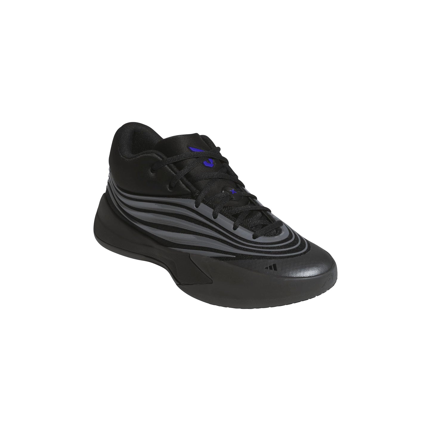 adidas Unisex Dame X Basketball Sneaker, Black/Iron Metallic/Lucid Blue, 12 US Men