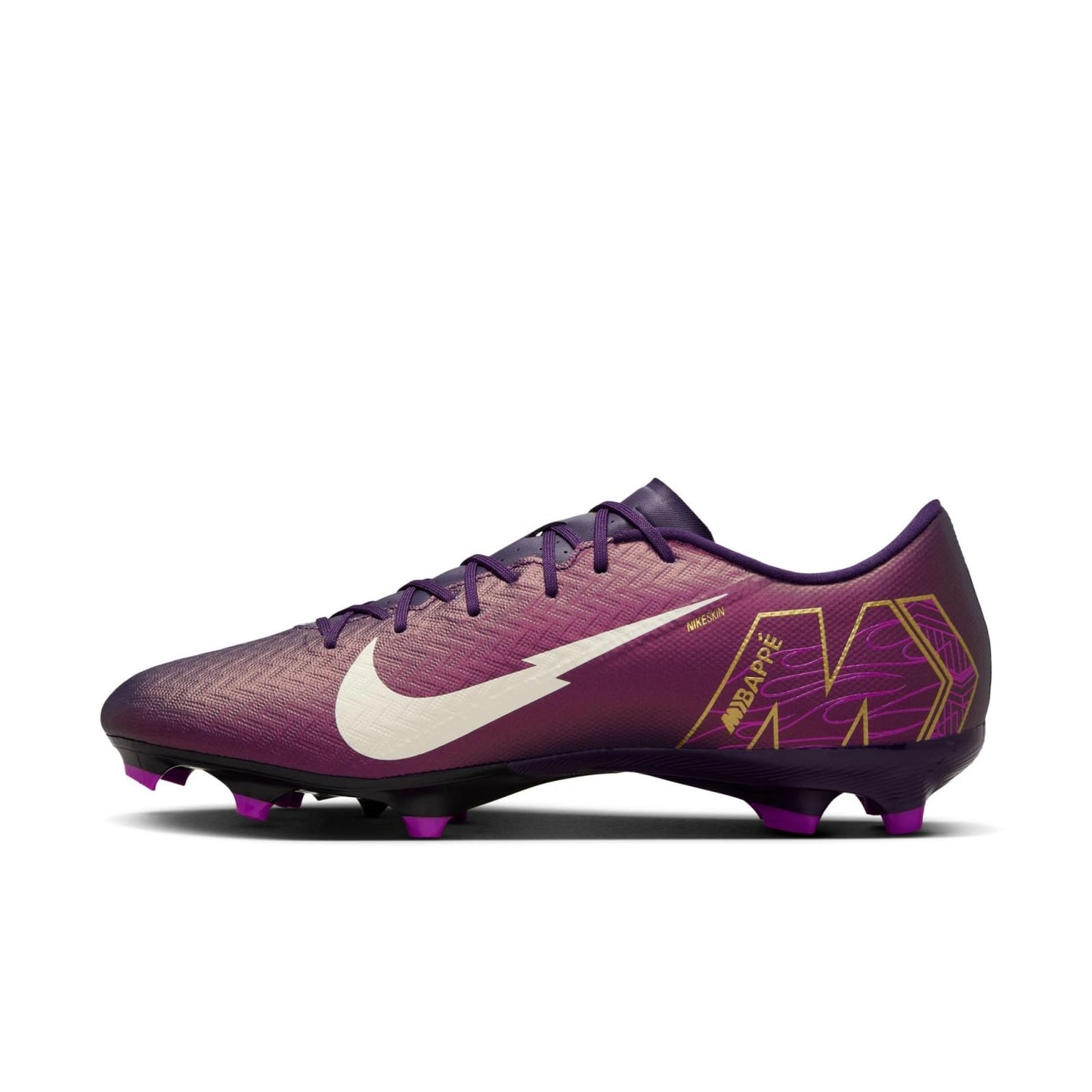 Nike Mercurial Vapor 16 Academy Kylian Mbappe MG Low-Top Soccer Cleats (FQ8377-500, Grand Purple/Pale Ivory) Size 7.5