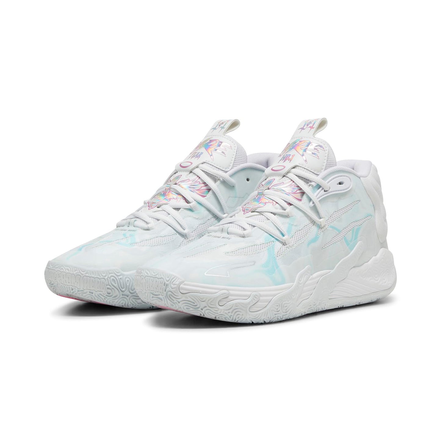 PUMA Mens Mb.03 Iridescent Basketball Sneakers Shoes - Off White - Size 11.5 M