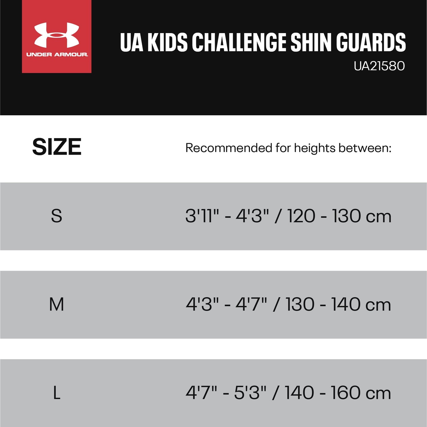 UA Challenge Shin Guard YTH Black/Castle Rock L