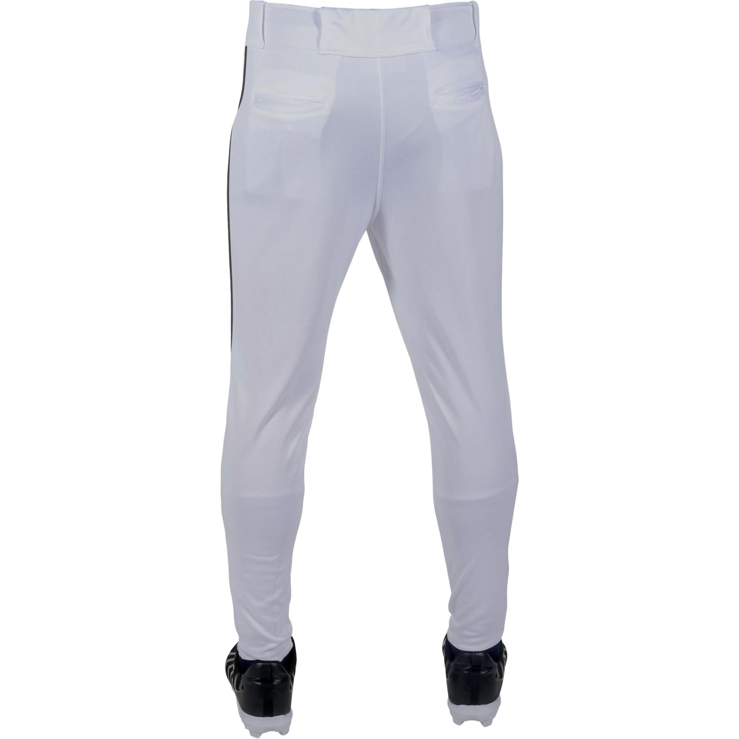 Rawlings Men's Launch Series Baseball Pant | Jogger Fit | Adult Sizes | Solid & Piped Options, White/Black, Medium