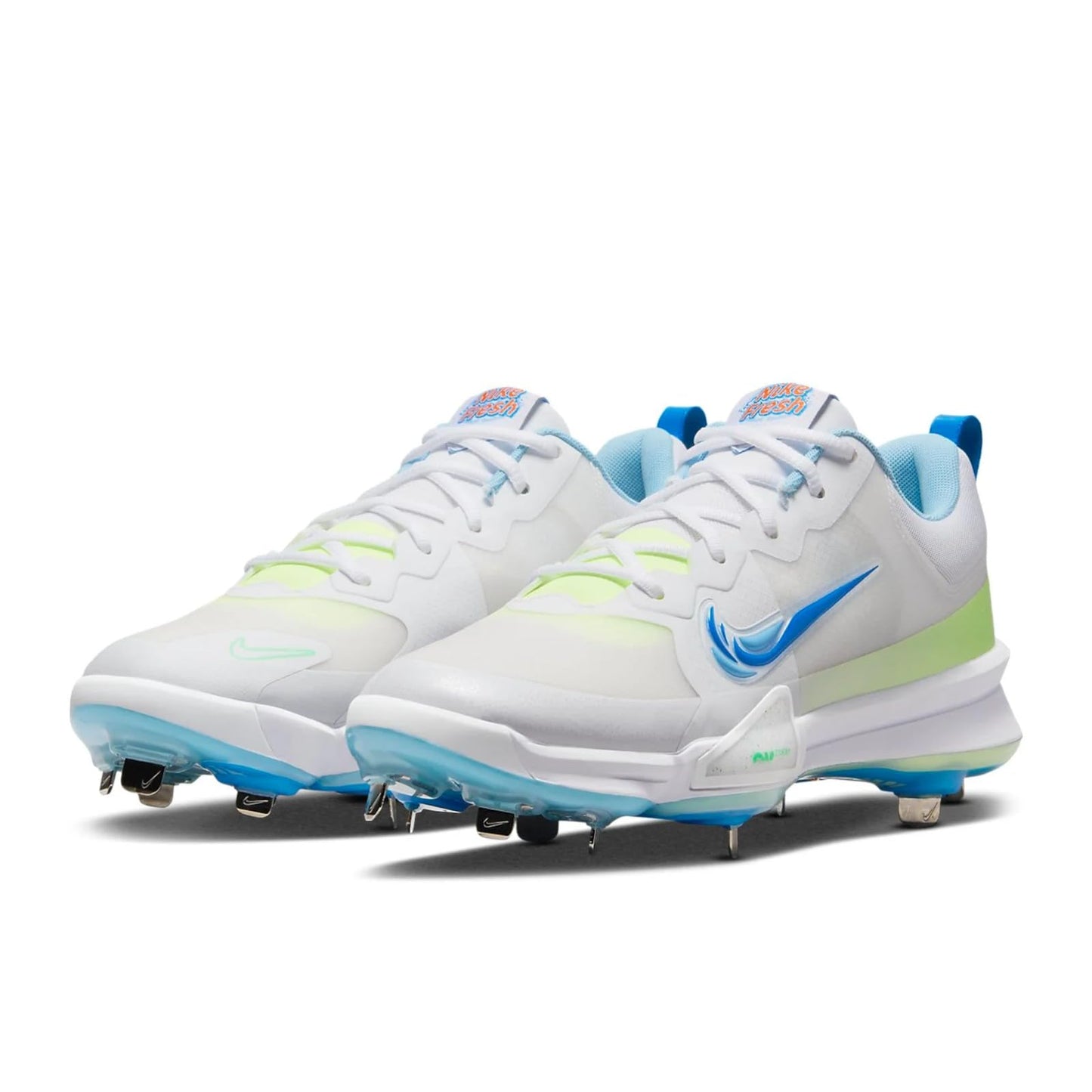 Nike Force Zoom Trout 9 Pro Low Metal Baseball Cleats, 7.5 (White/Barely Volt/Aquarius Blue/Photo Blue, US Footwear Size System, Adult, Men, Numeric, Medium, 7.5)