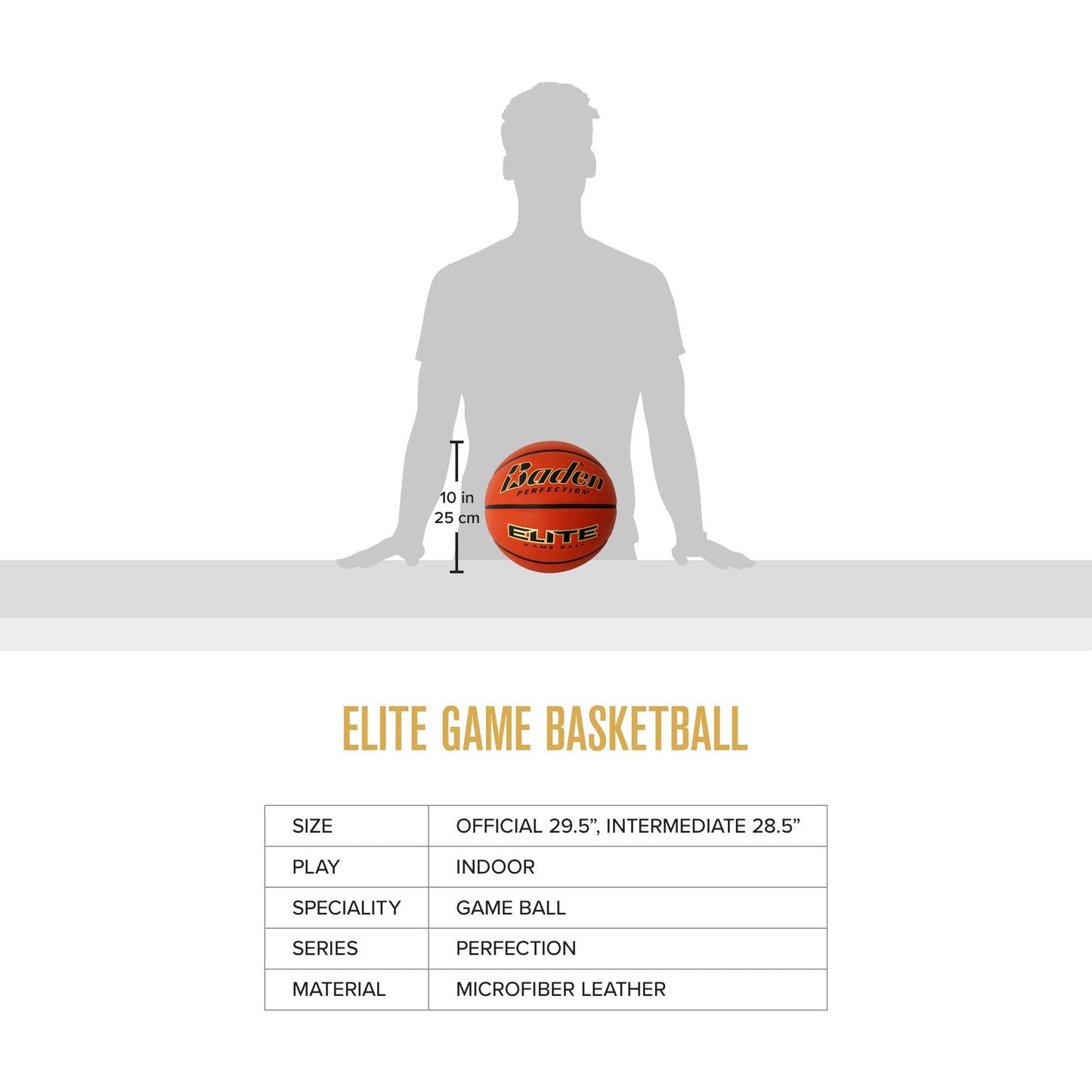 Baden Elite Indoor Game Composite Basketball - Official Size 6 & 7 | Premium Quality for Professional Play | Ideal for Indoor Games