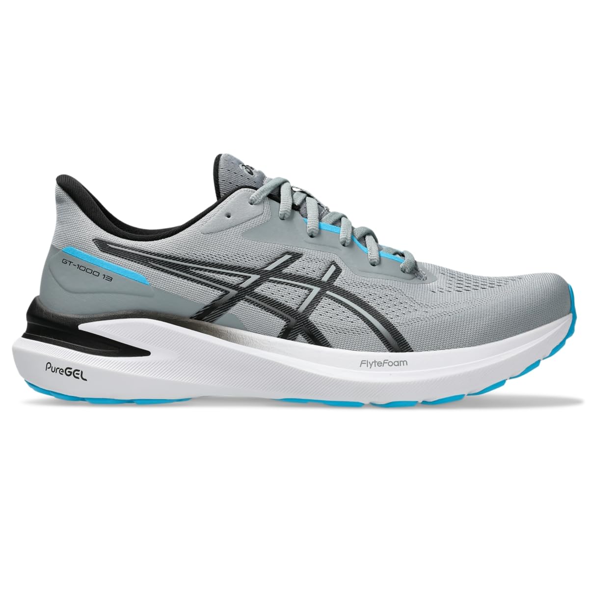 ASICS Men's GT-1000 13 Running Shoes, 12, Sheet Rock/Black