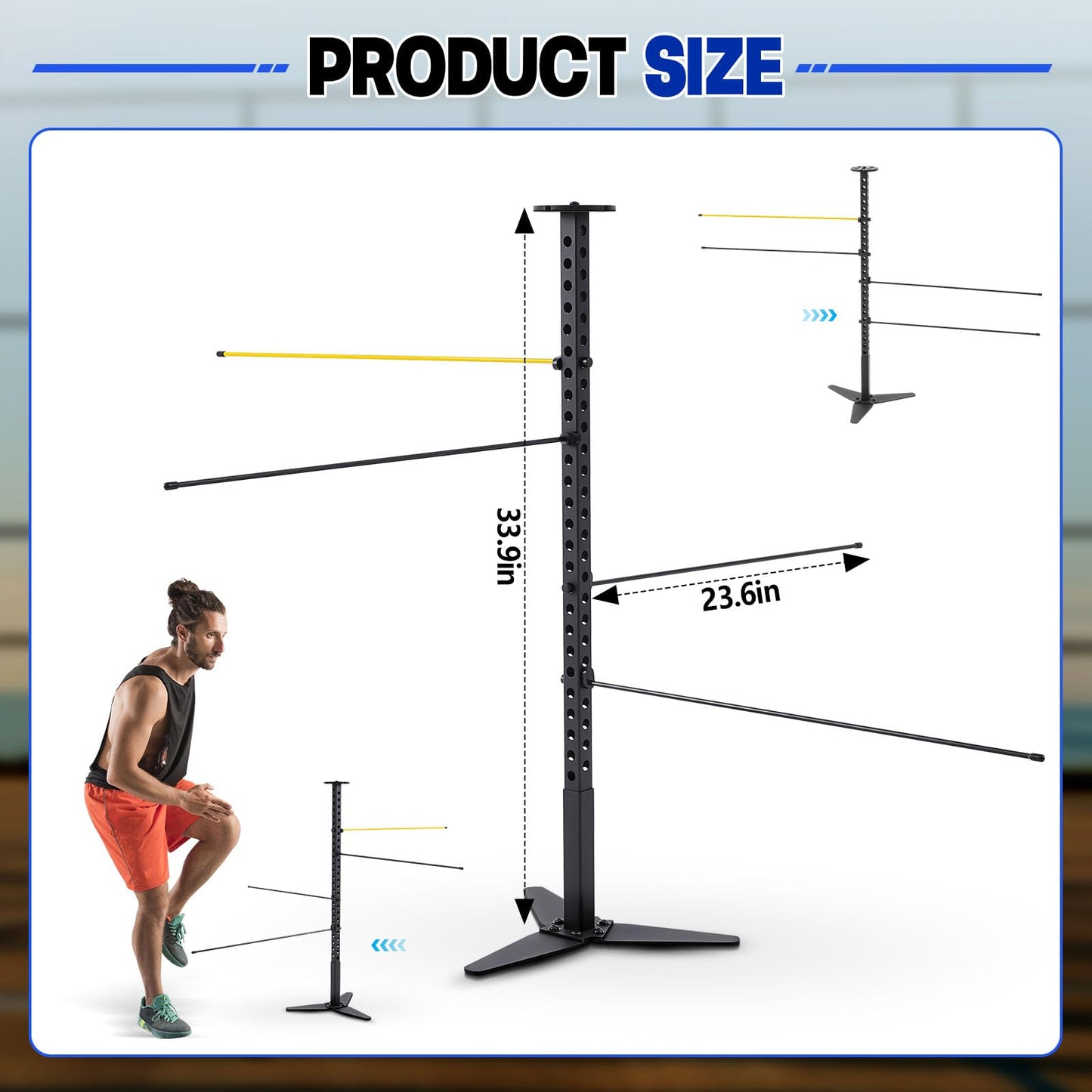 VioraWhite Basketball Dribble Trainer Basketball Fitness Training Sticks Adjustable Basketball Dribble Trainer for Indoor Outdoor