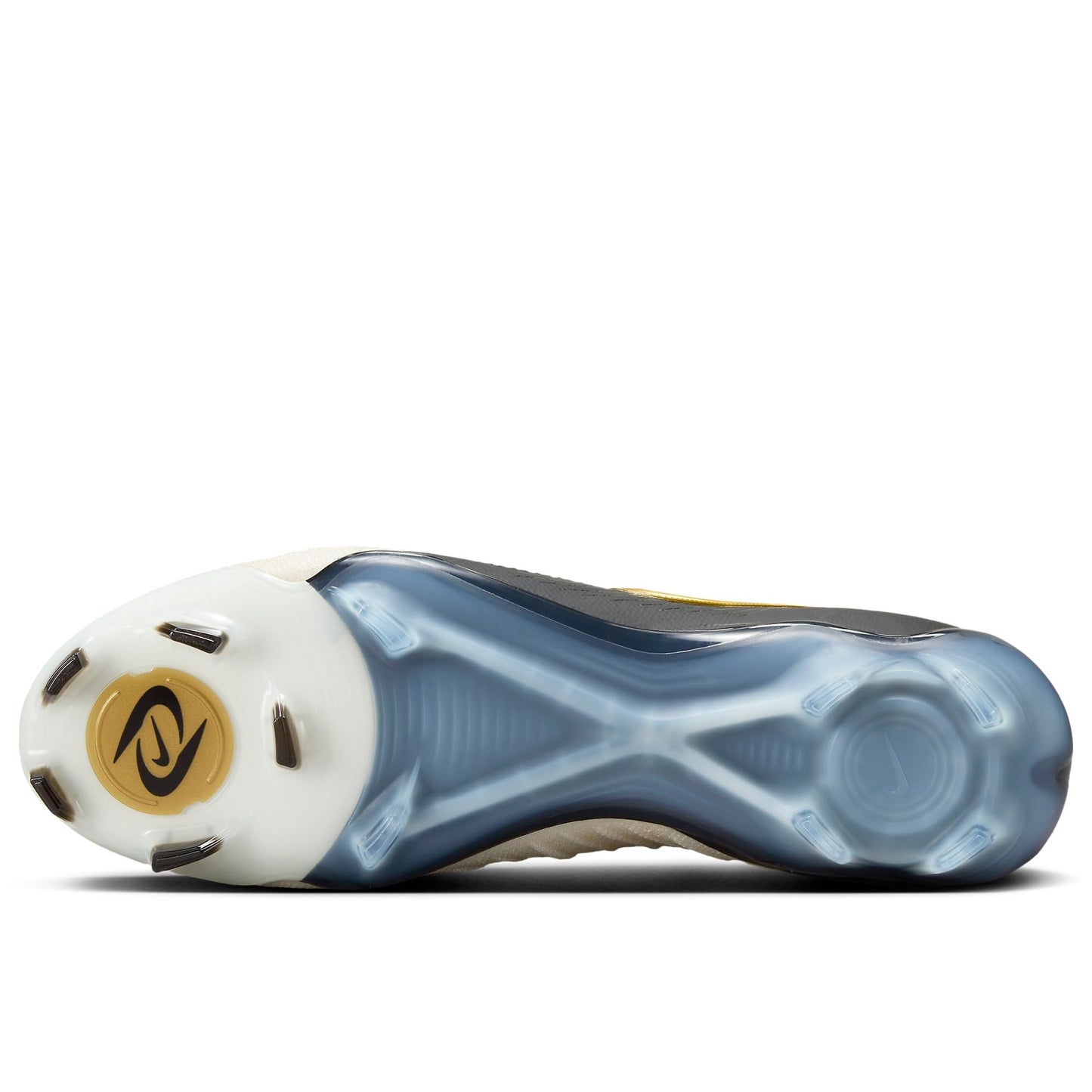Nike Phantom GX 2 Elite FG Low-Top Soccer Cleats (FJ2559-100, WHITE/BLACK-MTLC GOLD COIN) Size 4.5