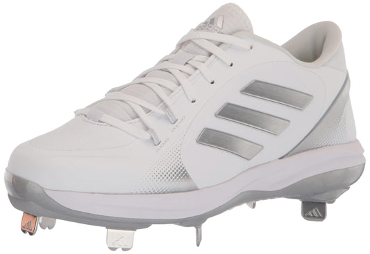 adidas Women's Purehustle 2 Baseball Shoe, White/Silver Metallic/Silver Metallic, 7