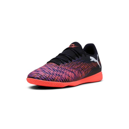PUMA Men's Future 8 Play Indoor Soccer Shoes, Black-White-Glowing Red, 9.5