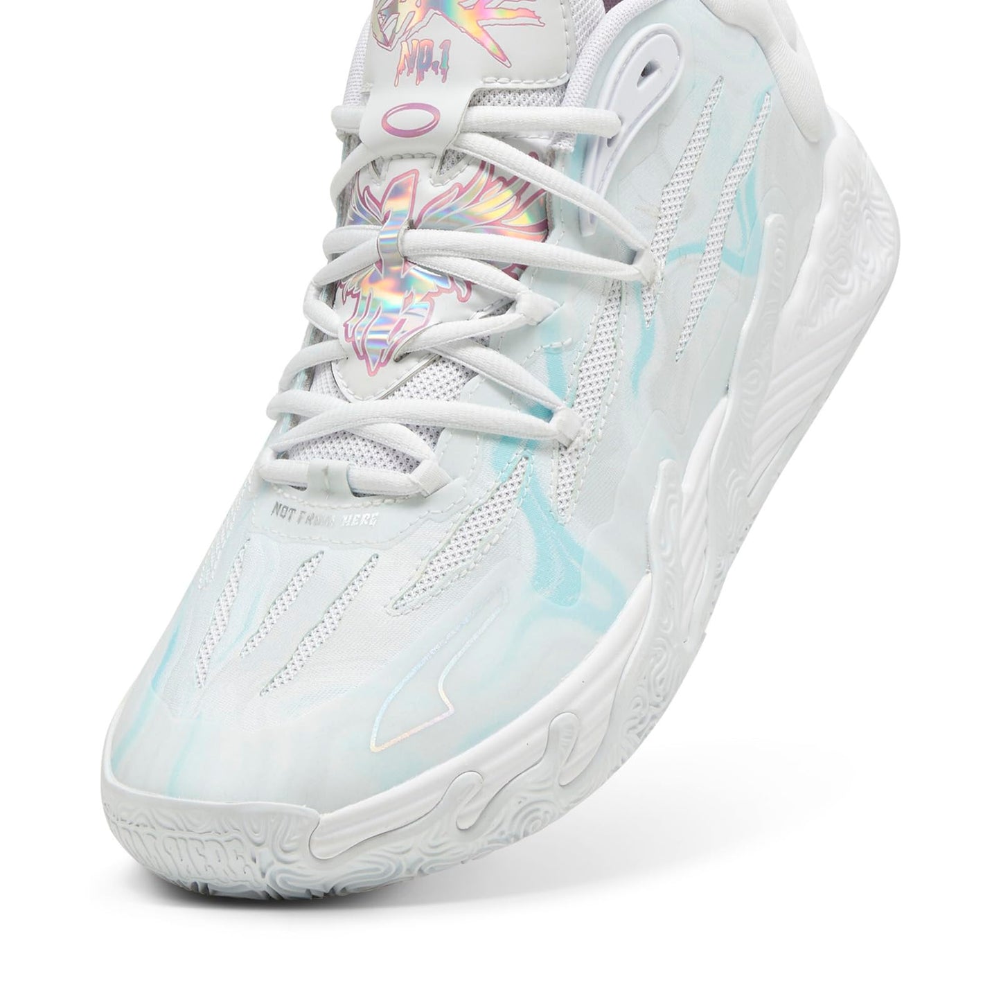 PUMA Mens Mb.03 Iridescent Basketball Sneakers Shoes - Off White - Size 11.5 M