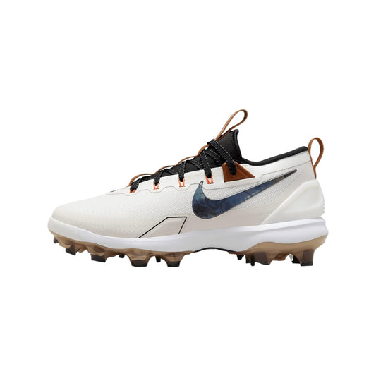 Nike Force Trout 9 Elite MCS Baseball Cleats (FZ8643-100, Summit White/Hemp/Black/Royal Pulse) Size 8