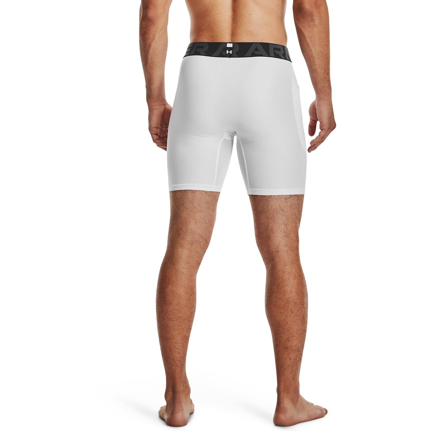Under Armour Men's Armour HeatGear Compression Shorts , White (100)/Black, X-Large