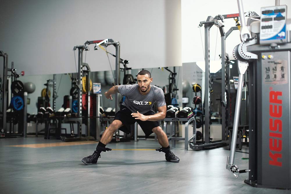SKLZ Chrome Lateral Resistor Pro Adjustable Strength Trainer with Cuffs and 3 Resistance Band