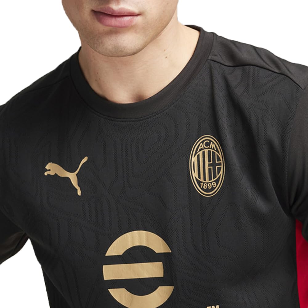 PUMA Men's Soccer AC Milan Training Jersey - Official Team Branding. Licensed A.C. Milan Product (US, Alpha, Medium, Regular, Regular, Black)