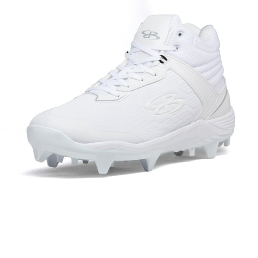 Boombah Viper Pro Men's Molded Cleat Mid White/White - Size 8