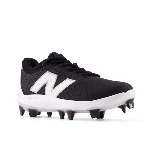 New Balance Women's FuelCell Fuse V4 Molded Softball Shoe, Black/Optic White, 7 Wide